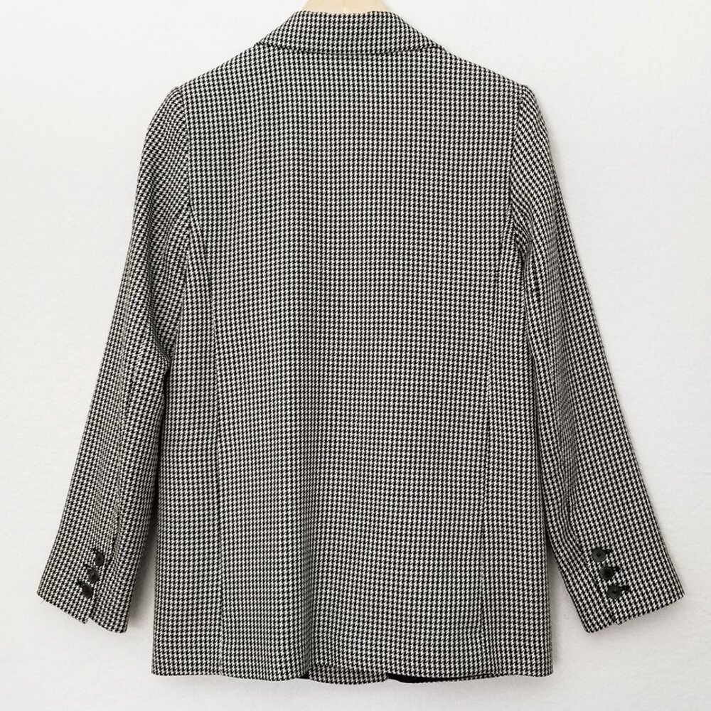 Mango Houndstooth Oversized Blazer Jacket S Gray … - image 8